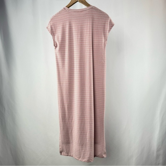 NWT Synergy Organic Cotton Striped Short Sleeve Shirt Dress in Pink Grey Size XS - Picture 8 of 10